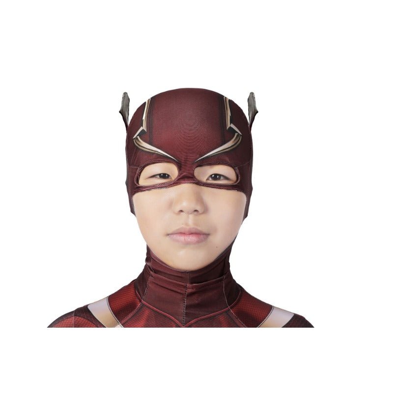 Fantasia de Cosplay do Flash Barry Allen para Crianças - Macacão Impressão 3D e Máscara - Estrela Cosplay