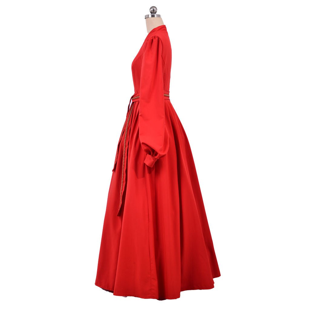 Vestido de Cosplay da Princesa Buttercup do Filme The Princess Bride - Vestido Vermelho de Manga Longa Decote em V para Adultos - Estrela Cosplay