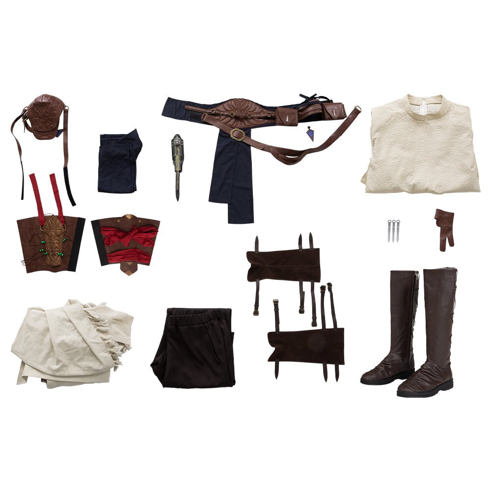 Fantasia Premium de Basim Ibn Ishaq - Assassin's Creed Mirage - Conjunto Completo com Sapatos - Estrela Cosplay