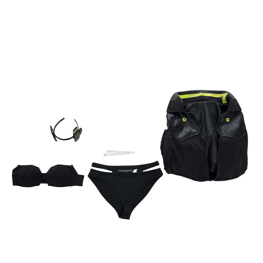 Fantasia de Rebecca de Cyberpunk Edgerunners - Casaco Preto para Halloween - Estrela Cosplay