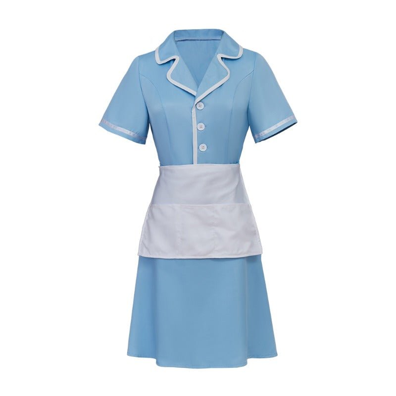 Uniforme de Empregada Inspirado em Waitress the Musical – Vestido Azul com Avental para Mulheres - Estrela Cosplay