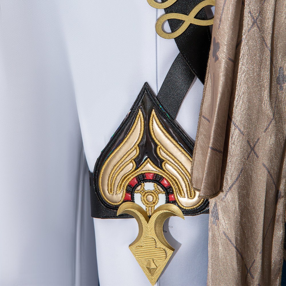 Conjunto de Peruca e Brincos Aventurine Honkai Star Rail | Acessórios de Cosplay para Homens - Estrela Cosplay