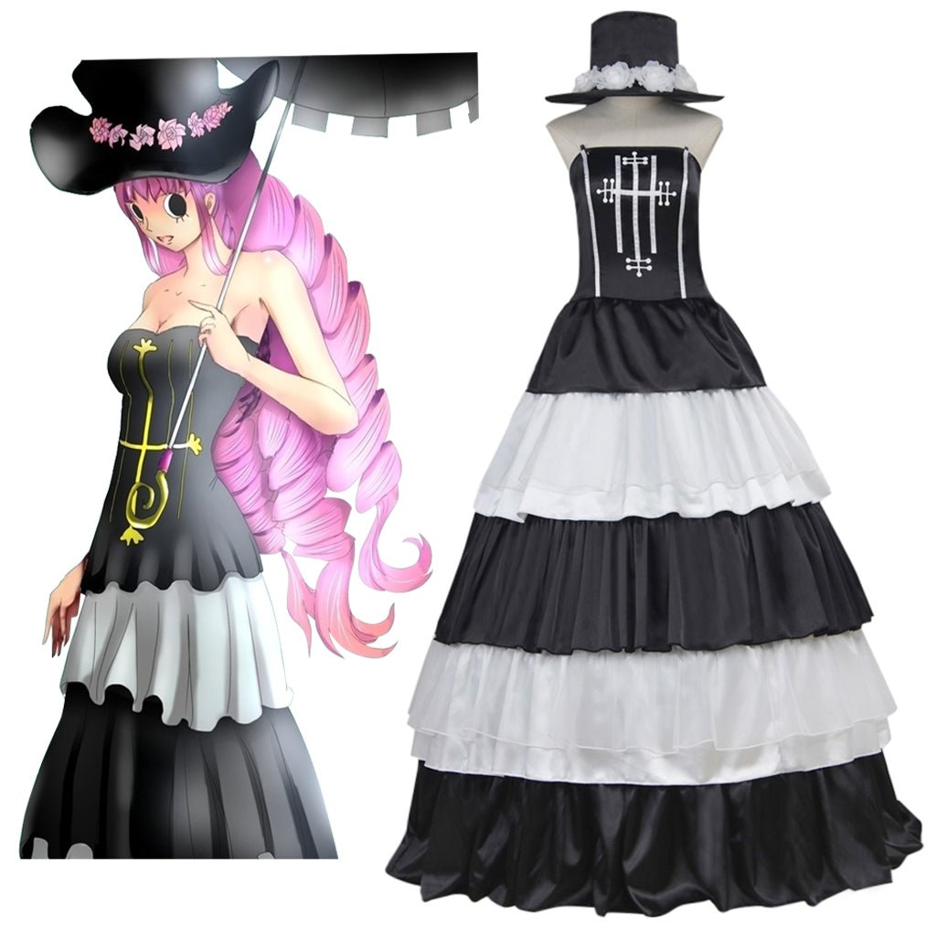 Fantasia de Cosplay Perona Princesa Fantasma de One Piece - Vestido Gótico Lolita - Estrela Cosplay