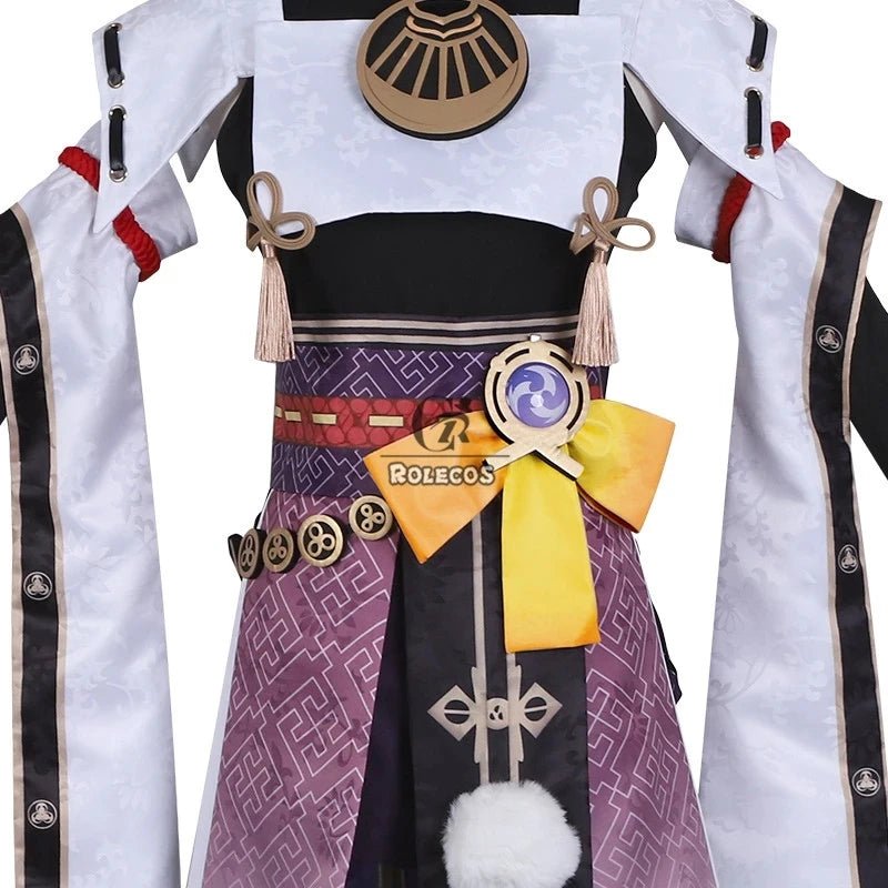 Fantasia Cosplay Kujou Sara de Genshin Impact - Vestido Completo com Máscara para Mulheres - Estrela Cosplay