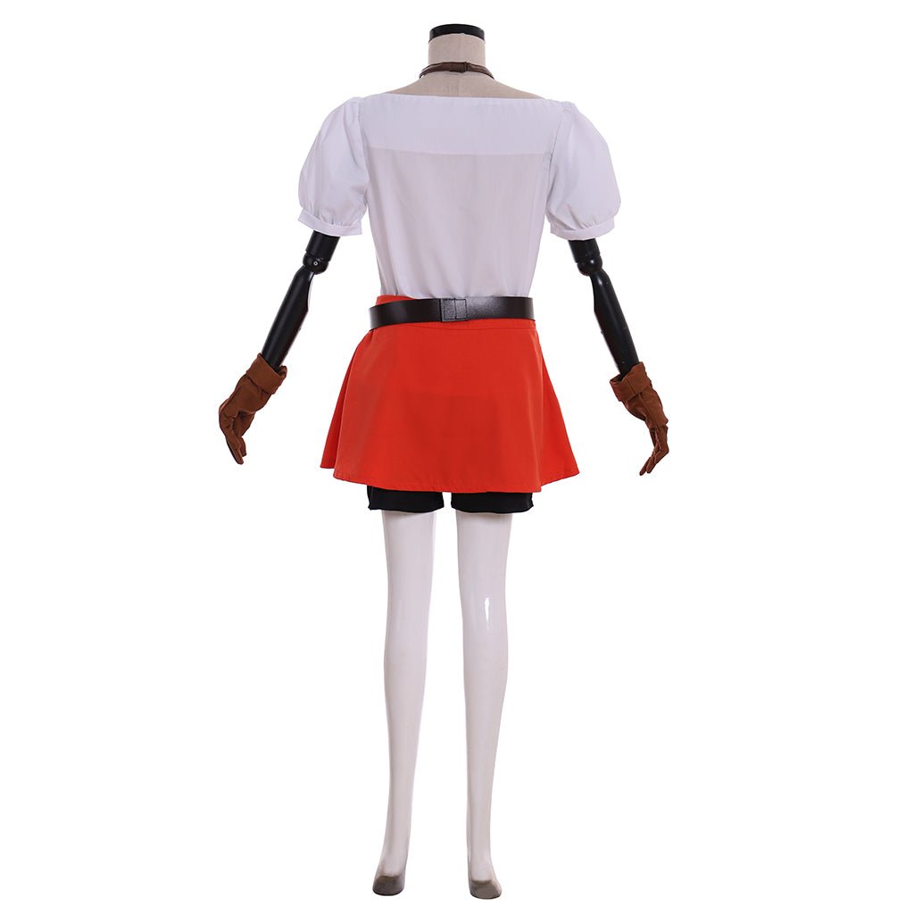 Fantasia de Elfa Linkle Conjunto Completo com Capa Verde, Camisa, Calça e Saia - Estrela Cosplay