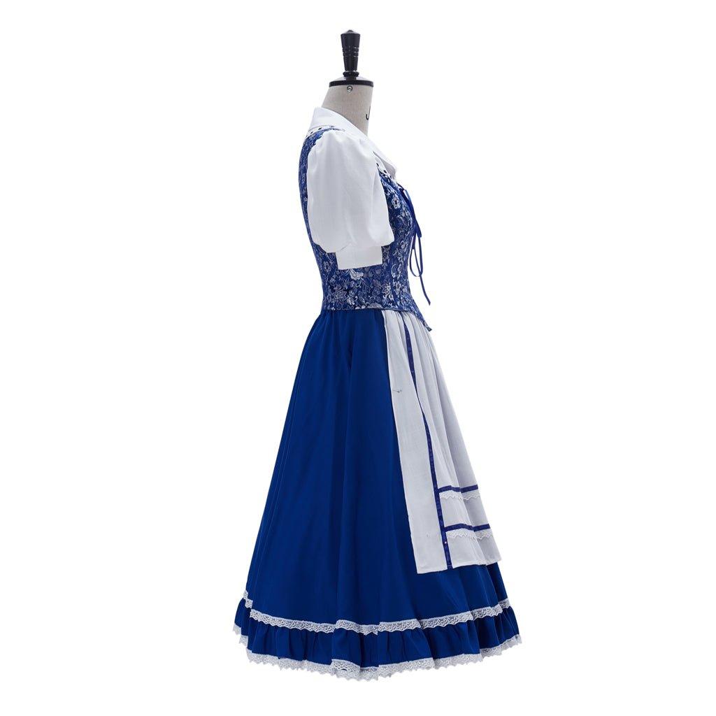 Vestido de Cosplay da Princesa Belle - Vestido de Empregada Azul para Mulheres - Estrela Cosplay
