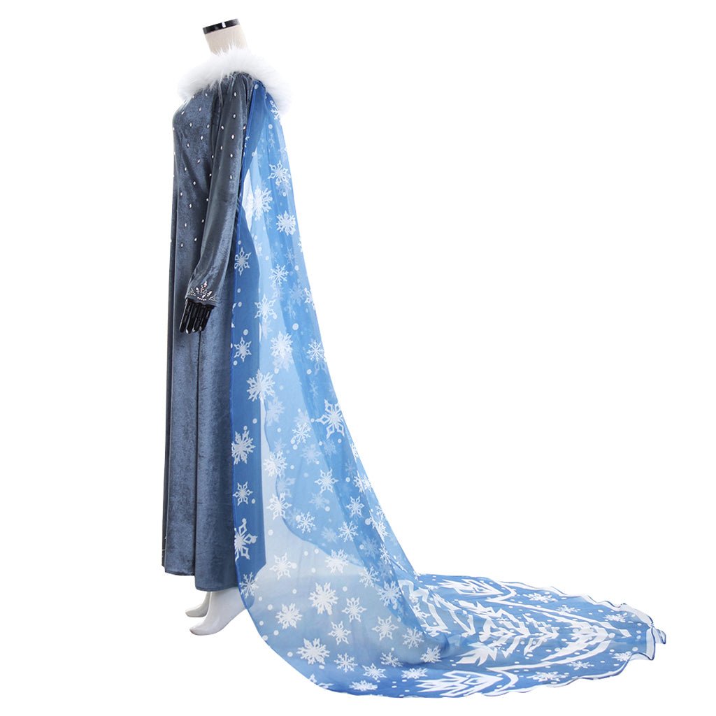 Vestido de Veludo Princesa Elsa Frozen | Cosplay Feminino para Halloween e Eventos - Estrela Cosplay