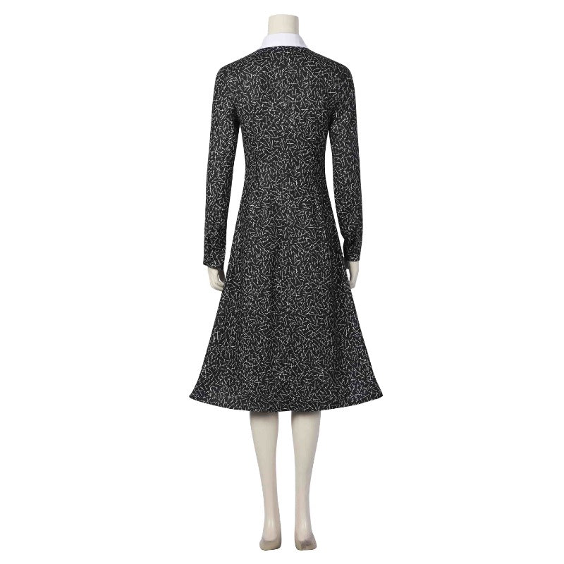 Vestido Wednesday Addams Cosplay Mulheres Preto Gótico Vestido Único - Estrela Cosplay