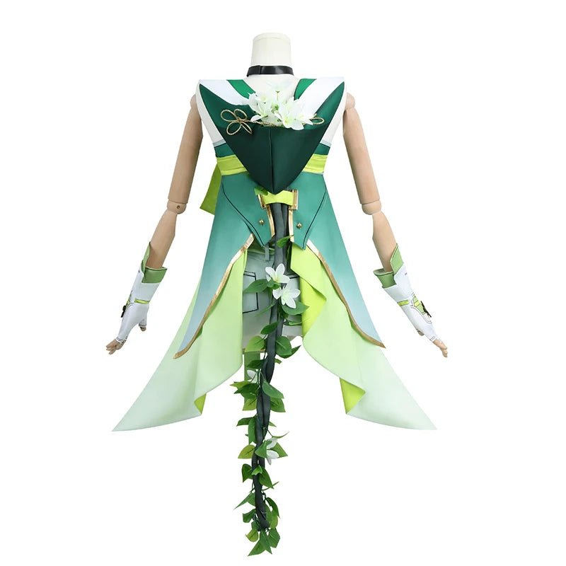 Fantasia Verina do Jogo Wuthering Waves - Vestido Verde para Mulheres, Traje de Halloween e Cosplay - Estrela Cosplay