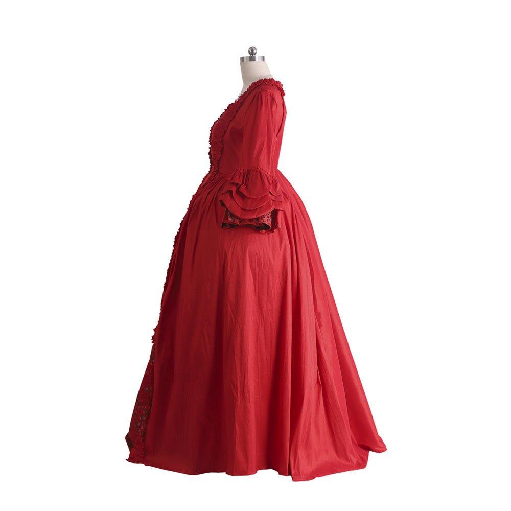 Vestido Rococó Vermelho do Século 18 com Renda - Estilo Majestoso Marie Antoinette da Estrela do Cosplay - Estrela Cosplay