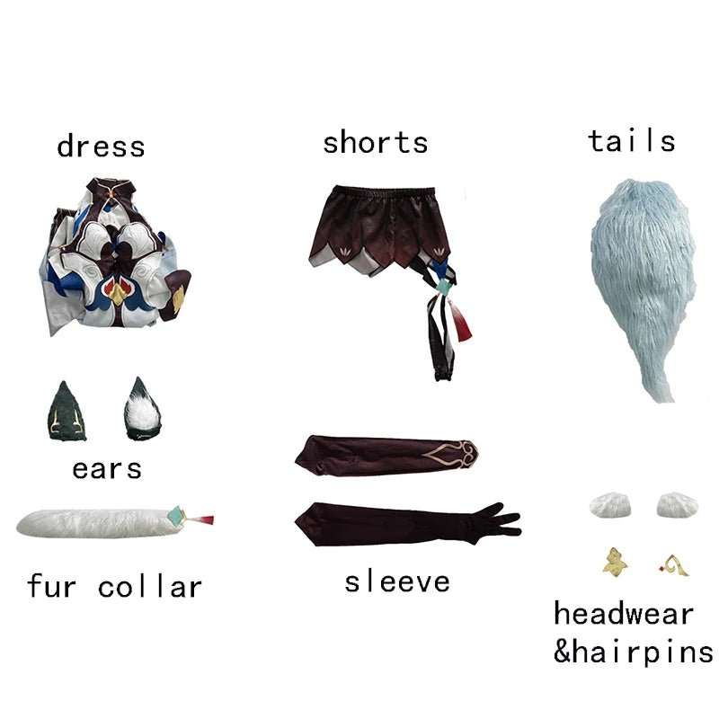 Fantasia de Cosplay Yukong Honkai Star Rail Estilo Raposa para Mulheres - Vestido para Halloween, Carnaval e Festas Temáticas - Estrela Cosplay