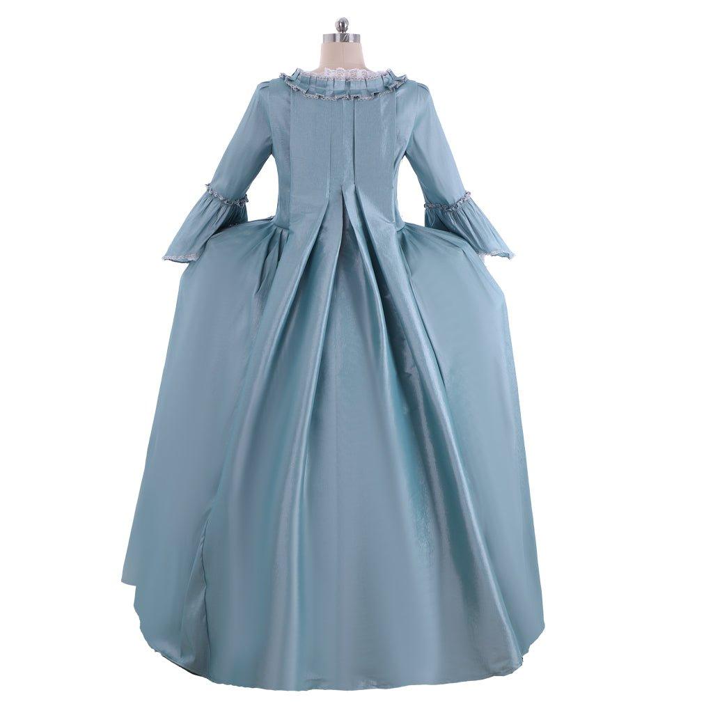 Vestido Rococo Marie Antoinette Século 18 - Elegante vestido azul com renda - Estrela Cosplay