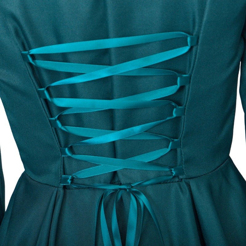 Vestido Gótico Medieval Vintage – Traje de Cosplay Feminino com Mangas Compridas e Cintura Ajustada - Estrela Cosplay