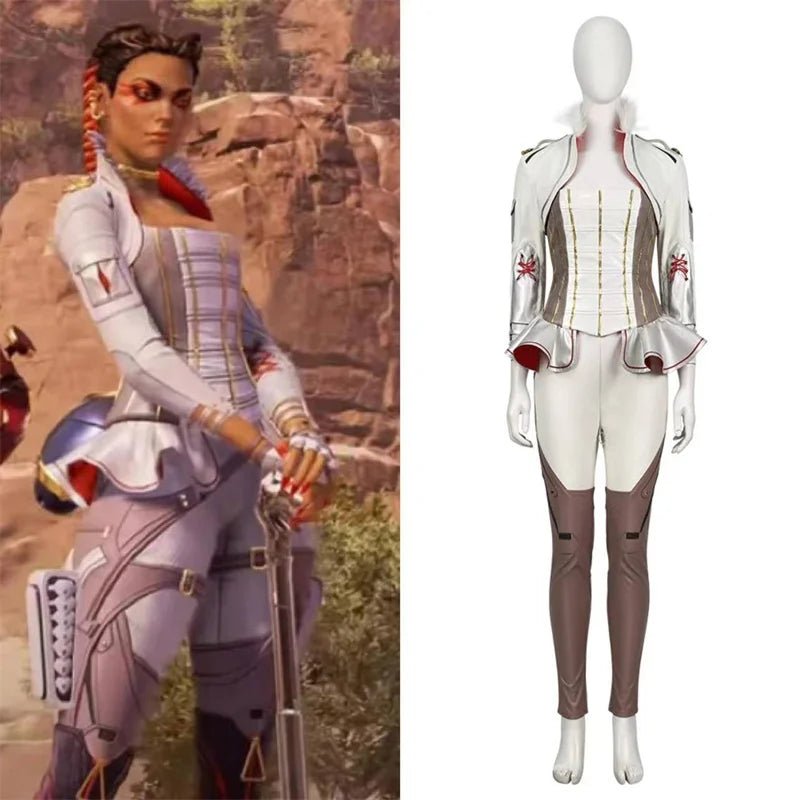 Fantasia de Cosplay Loba do Jogo Apex - Top, Calça e Leggings para Mulheres Adultas - Uniforme de Combate - Fantasias de Halloween e Carnaval - Estrela Cosplay