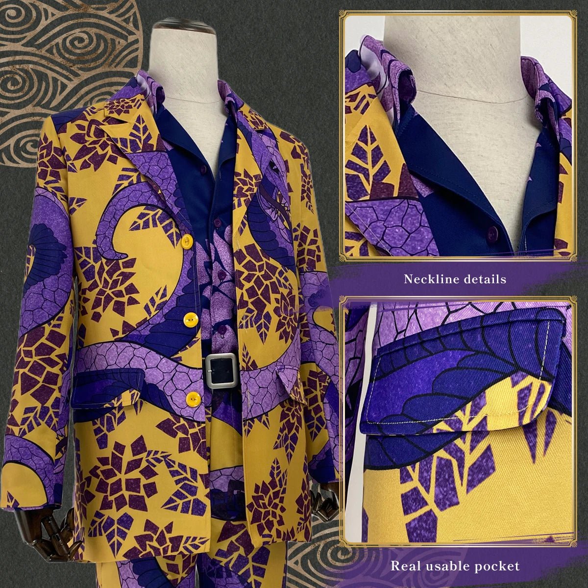 Traje de Cosplay Taiju Shiba Tokyo Anime - Camisa e Calça com Design de Serpente - Estrela Cosplay