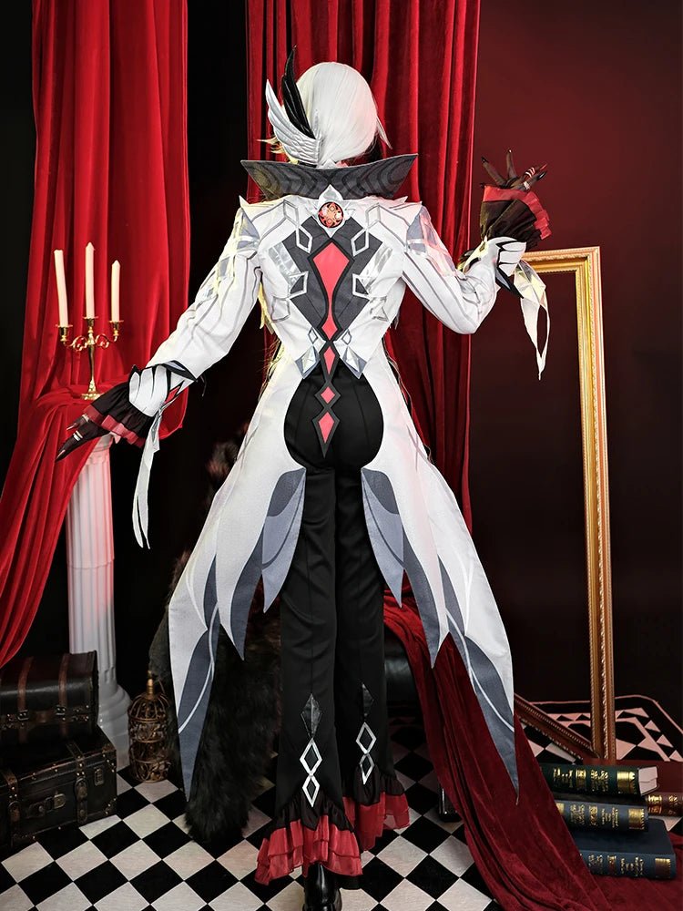 Fantasia de Arlecchino Cosplay Genshin Impact Fatui Servo Snezhnaya Arlecchino O Criado Traje de Halloween Uniforme Masculino - Estrela Cosplay