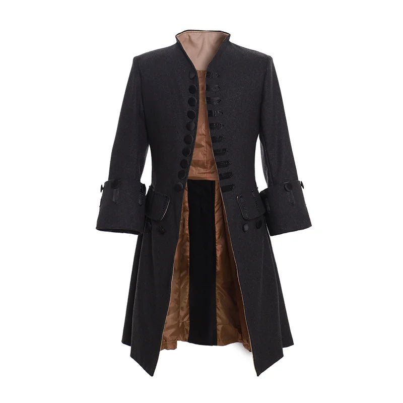 Casaco Trench Medieval Steampunk Edwardiano Vintage Príncipe Renascença Estrela do Cosplay - Estrela Cosplay