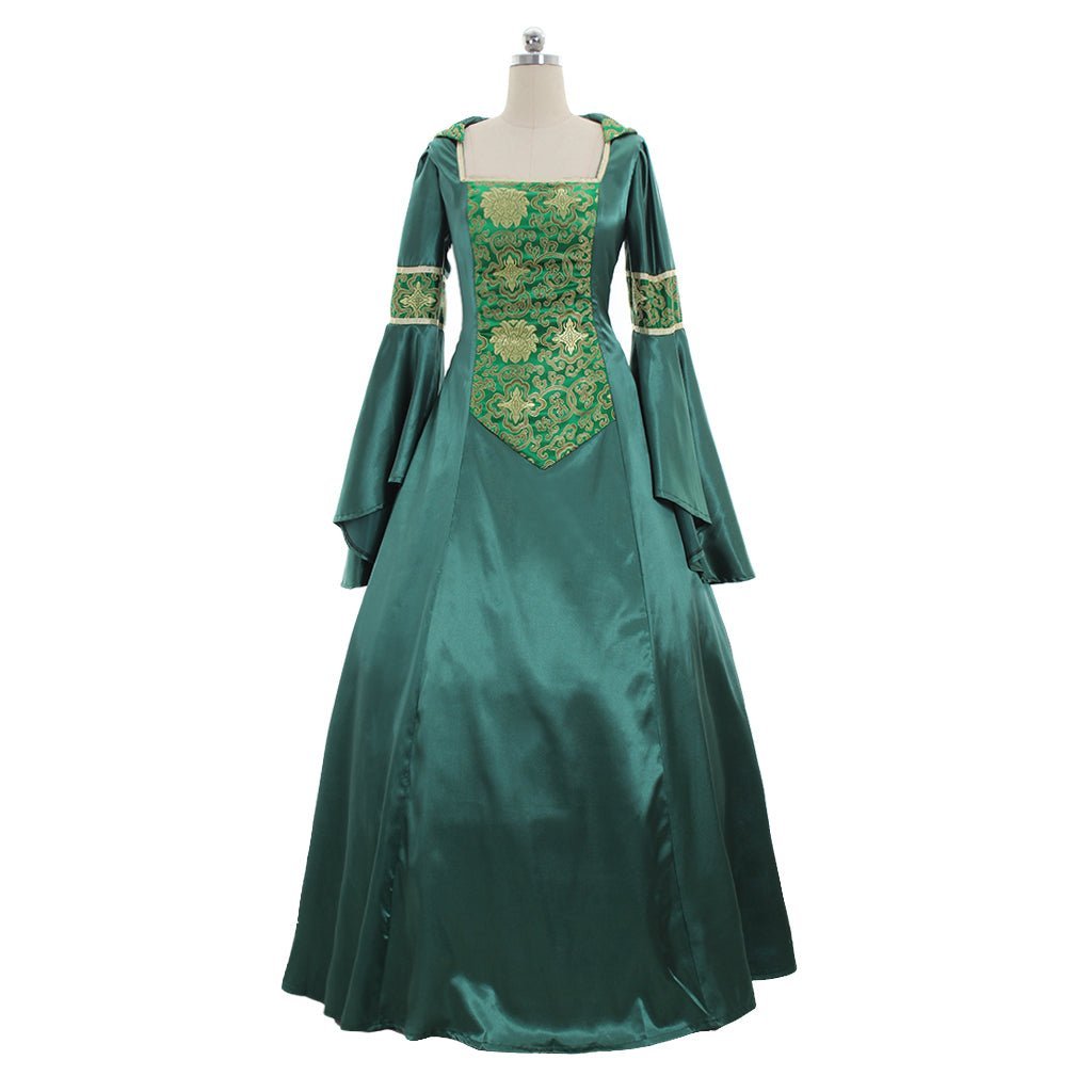 Vestido Vintage Vitoriano Medieval - Uniforme de Cantora de Natal para Festas de Halloween e Carnaval - Estrela Cosplay