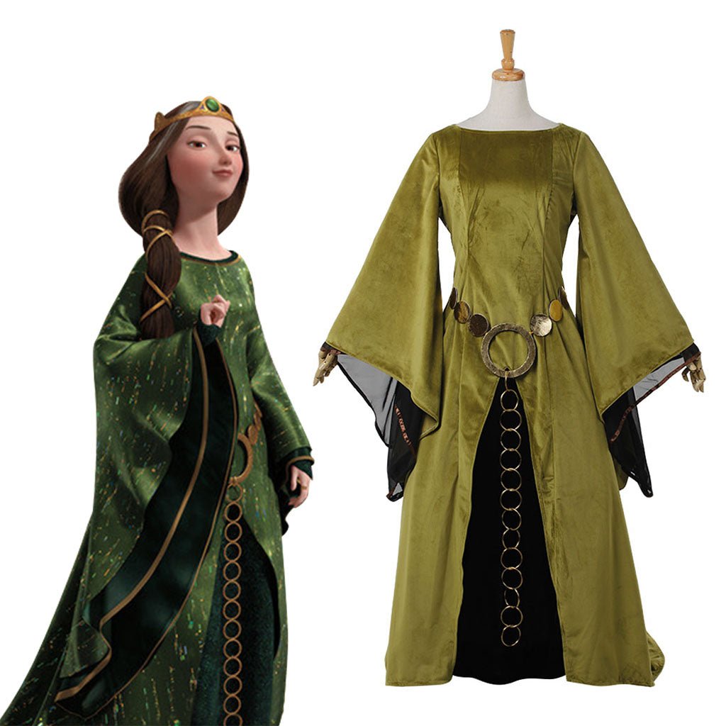 Vestido de Cosplay Rainha Elinor Corajosa | Vestido de Casamento Vitoriano Renascentista para Mulheres - Estrela Cosplay