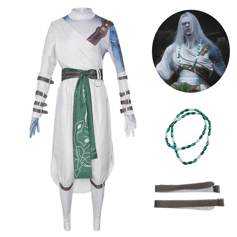 Fantasia Cosplay Nobre de Branco Black Myth Wukong | Roupa Branca Traje Halloween para Homens | Design Elegante para Fãs - Estrela Cosplay