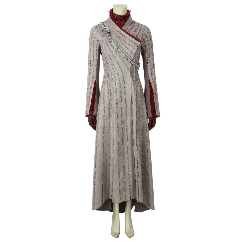 Fantasia Daenerys Targaryen - Vestido Feminino de Mangas Compridas com Broche para Halloween e Festas - Estrela Cosplay