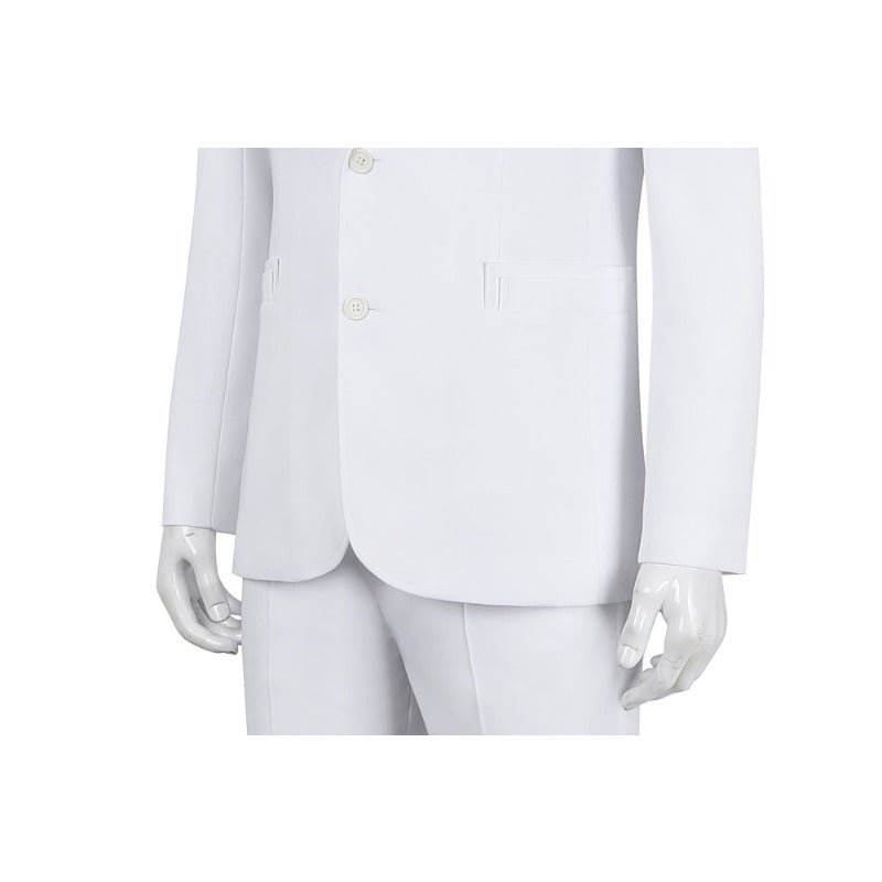 Traje de Cosplay Joker 2 Arthur Fleck Branco - Conjunto Completo Terno, Camisa, Colete, Calça, Gravata - Estrela Cosplay