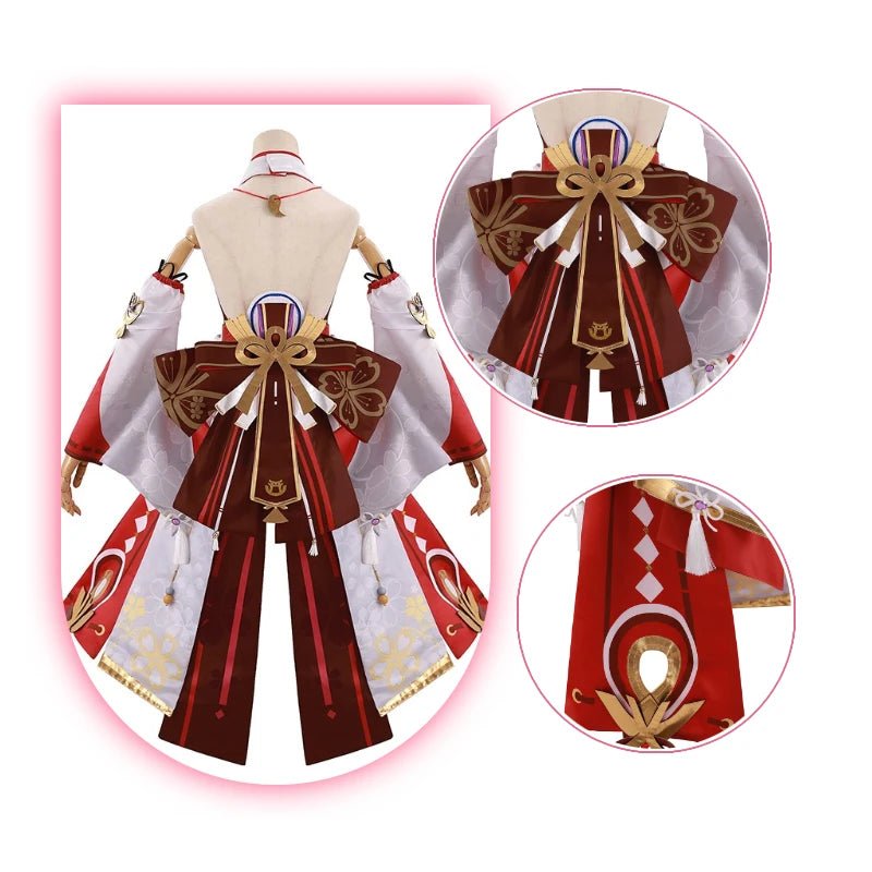 Fantasia de Cosplay Yae Miko de Genshin Impact - Traje de Yae Guuji para Mulheres, Conjunto Completo com Chapéu para Halloween - Estrela Cosplay