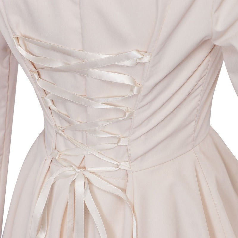 Vestido Gótico Medieval Vintage Cocktail Alto-Baixo – Traje Cosplay Feminino de Manga Comprida Bodycon - Estrela Cosplay