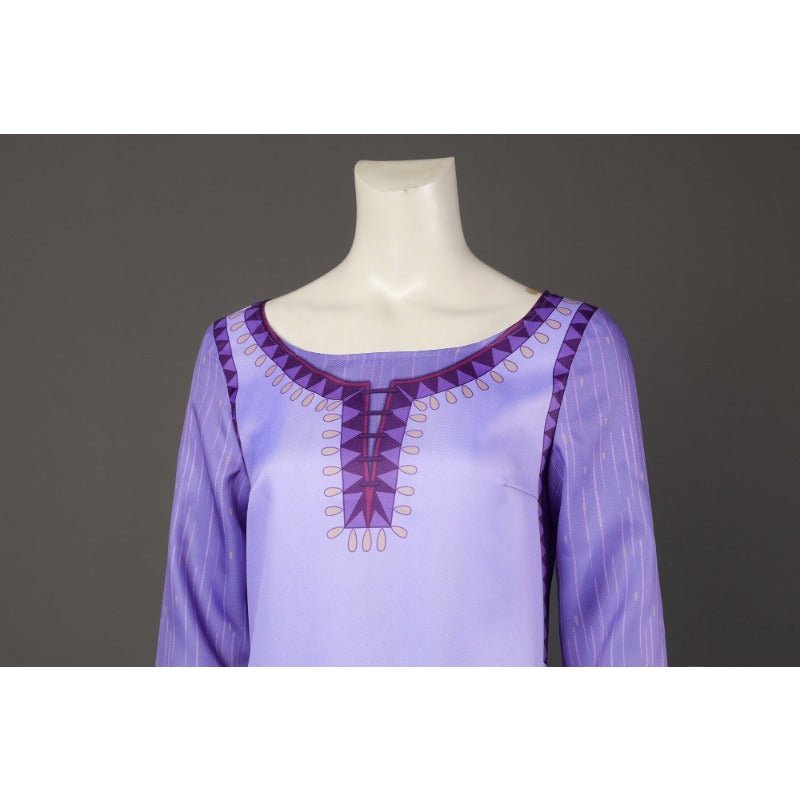 Vestido de Princesa Roxo Asha Cosplay para Adultos - Filme Wish - Estrela Cosplay