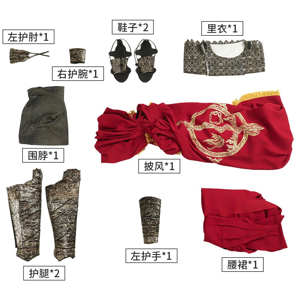 Traje de Cosplay Messmer Elden Ring - Manto Vermelho com Cinto para Homens - Estrela Cosplay