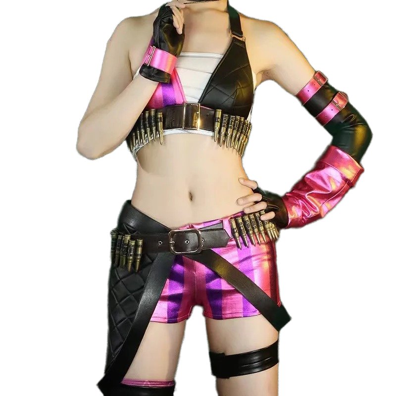 Fantasia de Cosplay Jinx de League of Legends - Traje de Frenesi da Batalha das Duas Cidades para Halloween e Carnaval - Estrela Cosplay