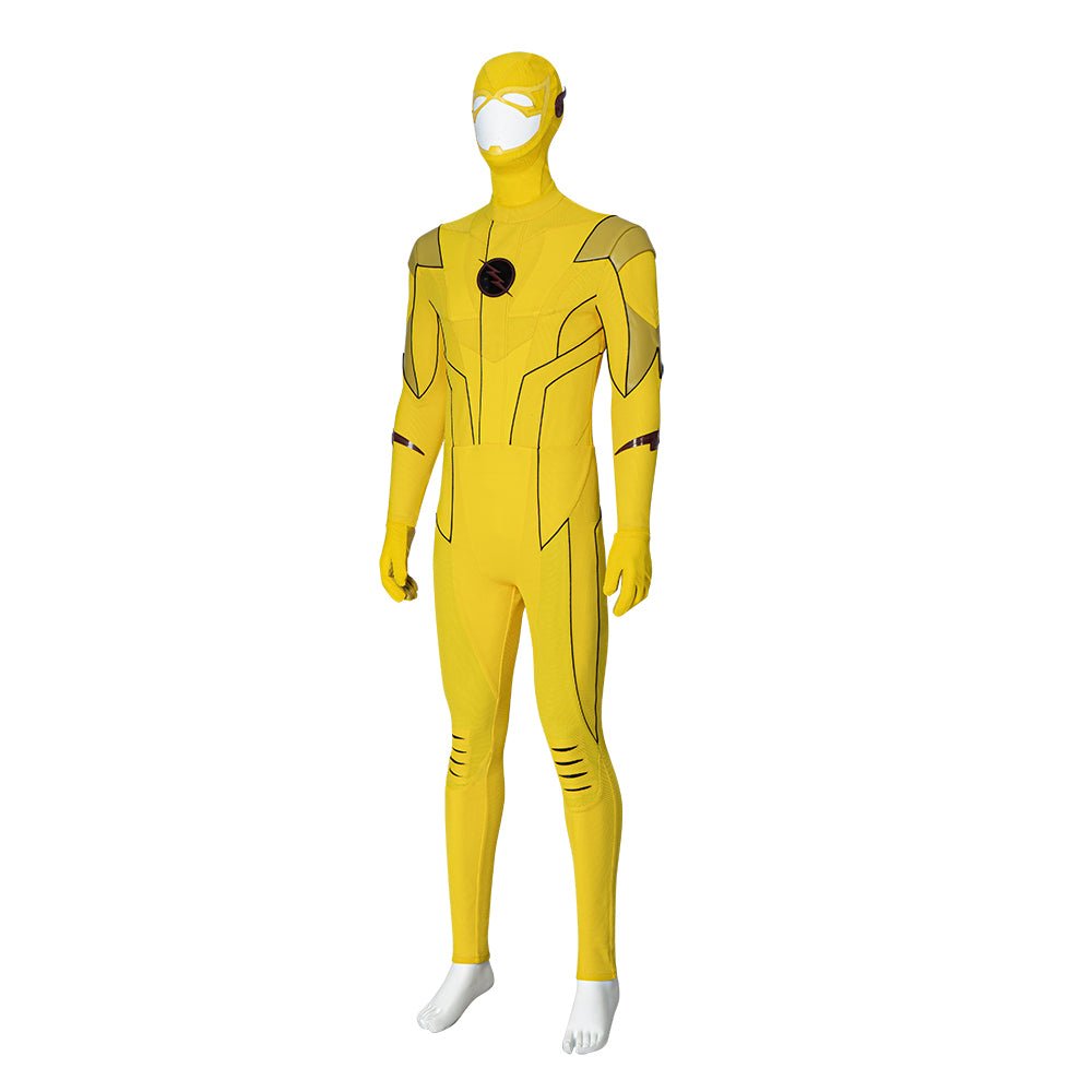 Traje de Cosplay do Flash Reverso Armageddon Barry Allen Amarelo para Homens - Fantasia DC O Flash - Estrela Cosplay