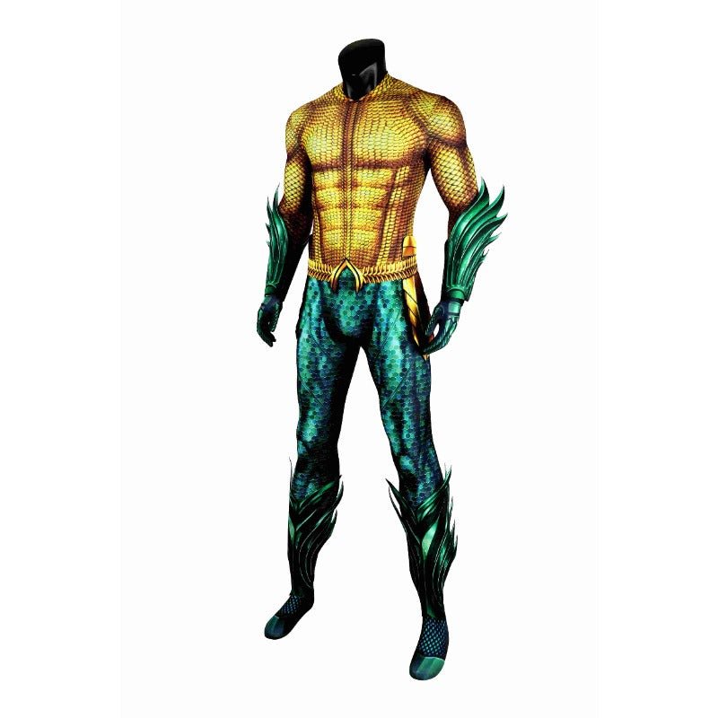 Traje de Cosplay Arthur Curry Fato Dourado – Aquaman Justice League para Homens - Estrela Cosplay