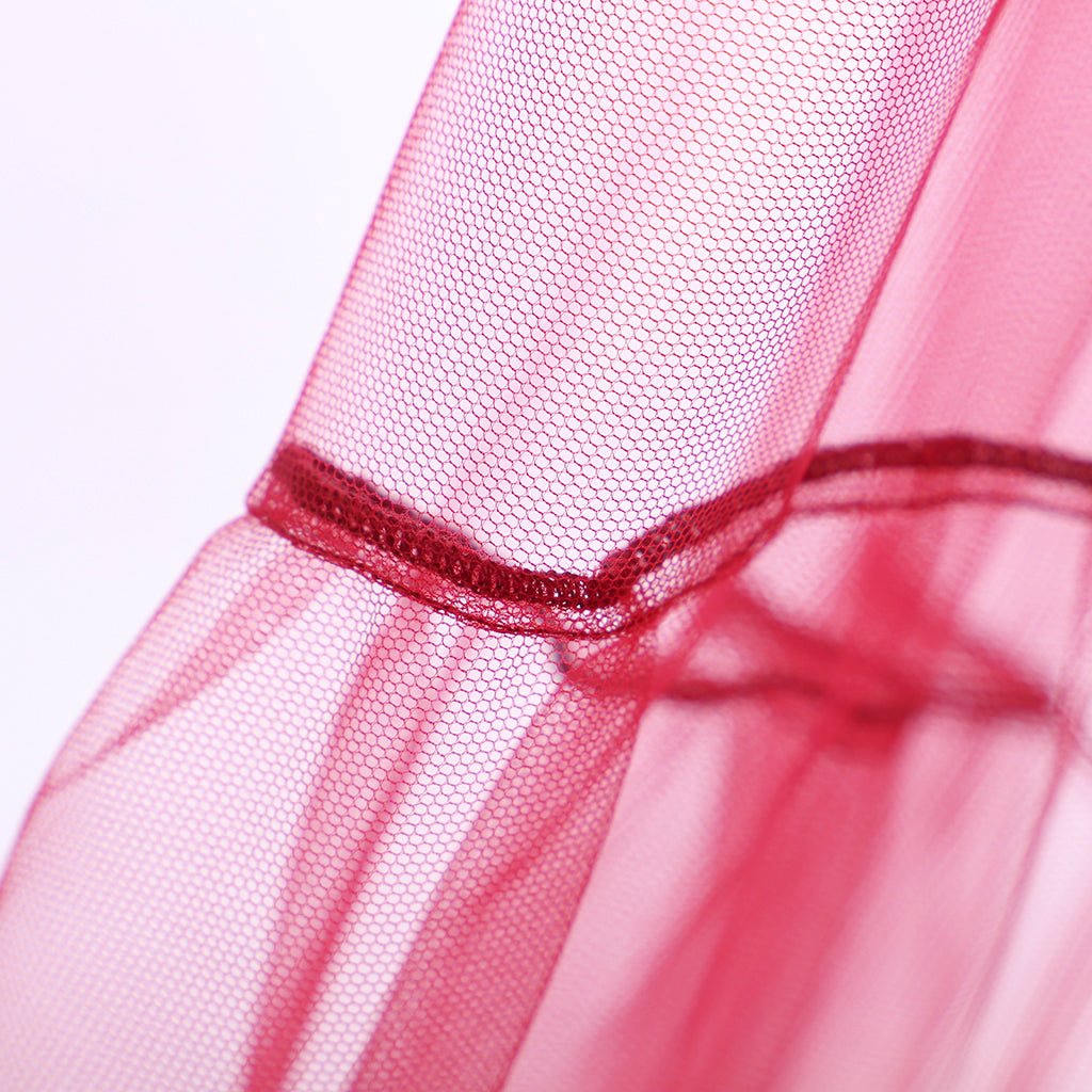 Robe Nupcial Boudoir Século 18 Vermelho Medieval Pijama de Tule Transparente Traje Longo - Estrela Cosplay