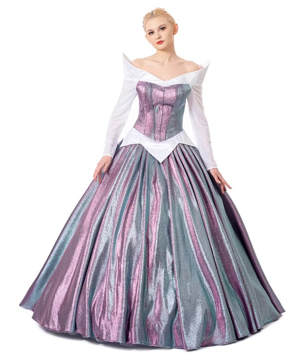 Vestido de Cosplay Princesa Aurora Adulto - Vestido de Baile com Mudança de Cor - Estrela Cosplay