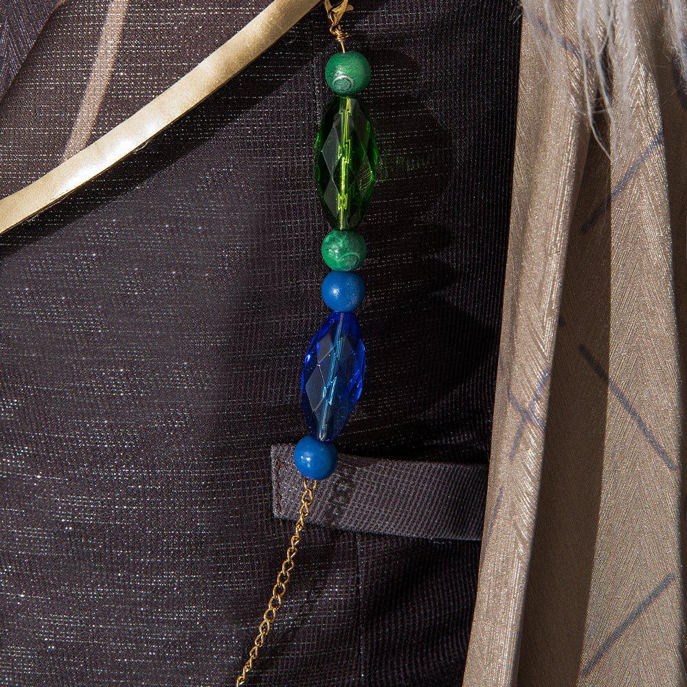 Conjunto de Peruca e Brincos Aventurine Honkai Star Rail | Acessórios de Cosplay para Homens - Estrela Cosplay