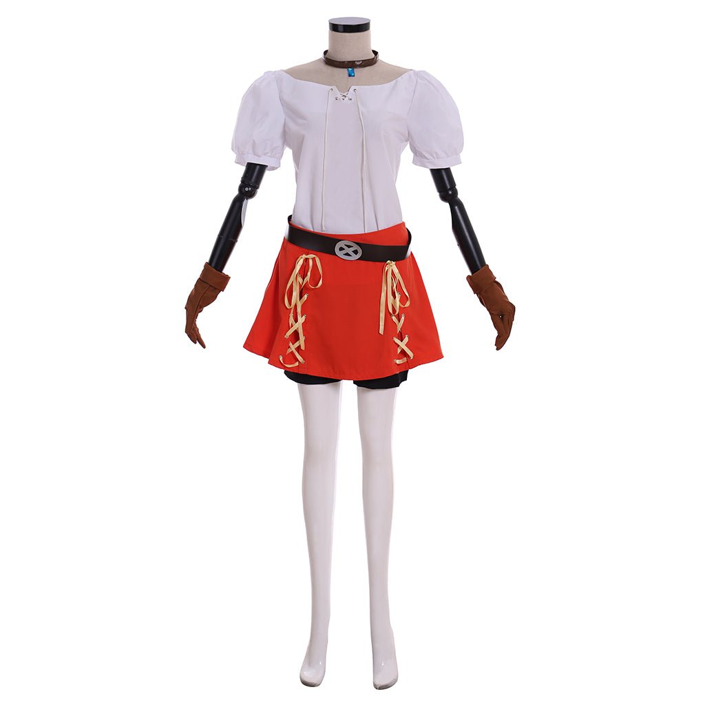 Fantasia de Elfa Linkle Conjunto Completo com Capa Verde, Camisa, Calça e Saia - Estrela Cosplay