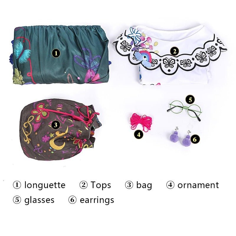 Vestido de Princesa Mirabel Encanto Fantasia Casa Mágica para Mulheres Halloween - Estrela Cosplay