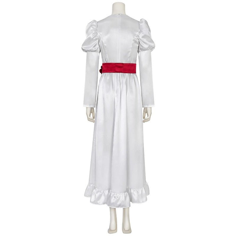 Fantasma Noiva Annabelle Cosplay Vestido Princesa Branco Longo para Halloween e Festas - Estrela Cosplay