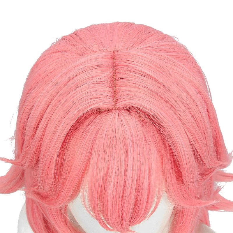 Peruca Genshin Impact Yae Guuji 80cm Rosa Lisa - Peruca Yae Miko Cabelo Sintético Resistente ao Calor - Estrela Cosplay
