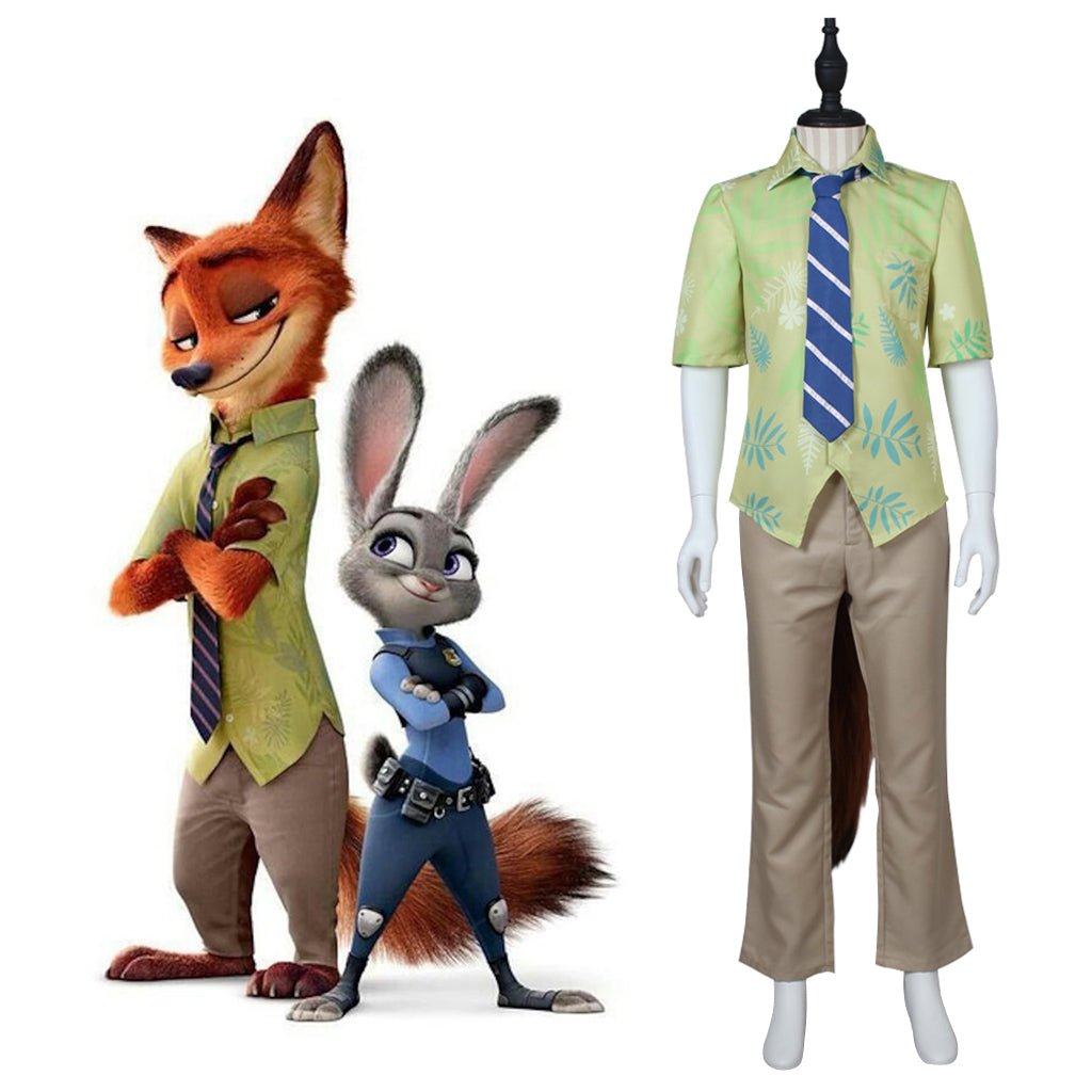 Fantasia Completa de Nick Wilde de Zootopia - Conjunto Completo para Halloween com Orelhas e Cauda - Estrela Cosplay