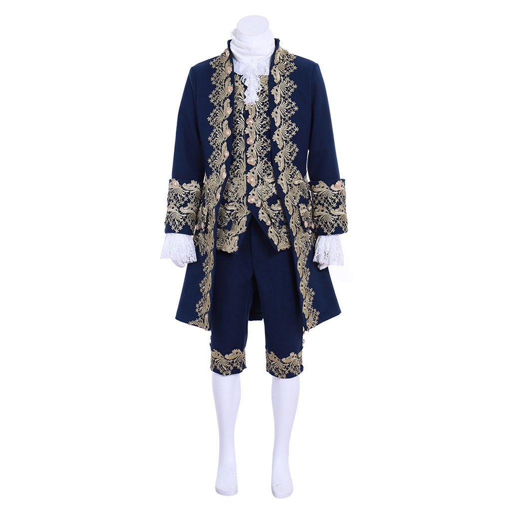 Terno de Corte Rococó Azul do Século 18 para Homens - Traje Aristocrático Colonial Vitoriano | Série Medieval Estrela do Cosplay - Estrela Cosplay