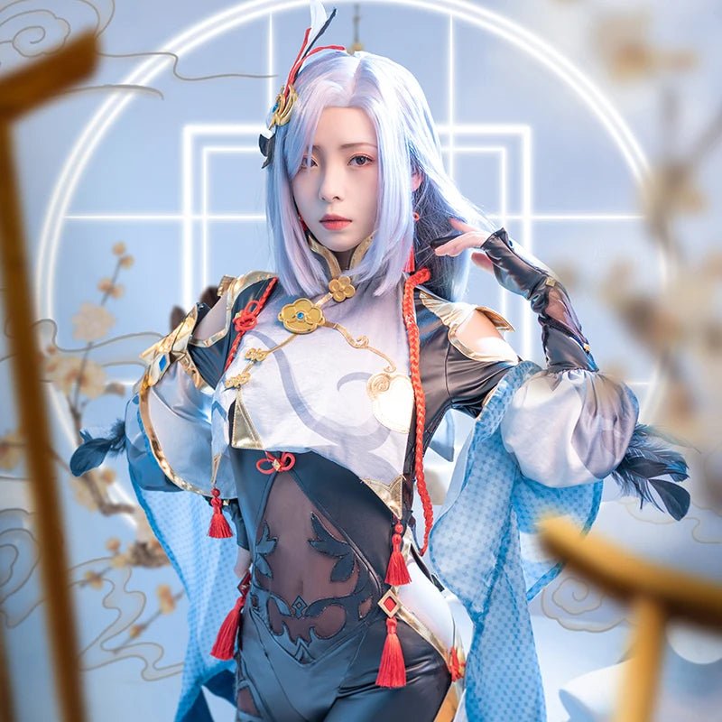 Fantasia Shenhe Cosplay Genshin Impact - Traje Completo para Mulheres - Estrela Cosplay