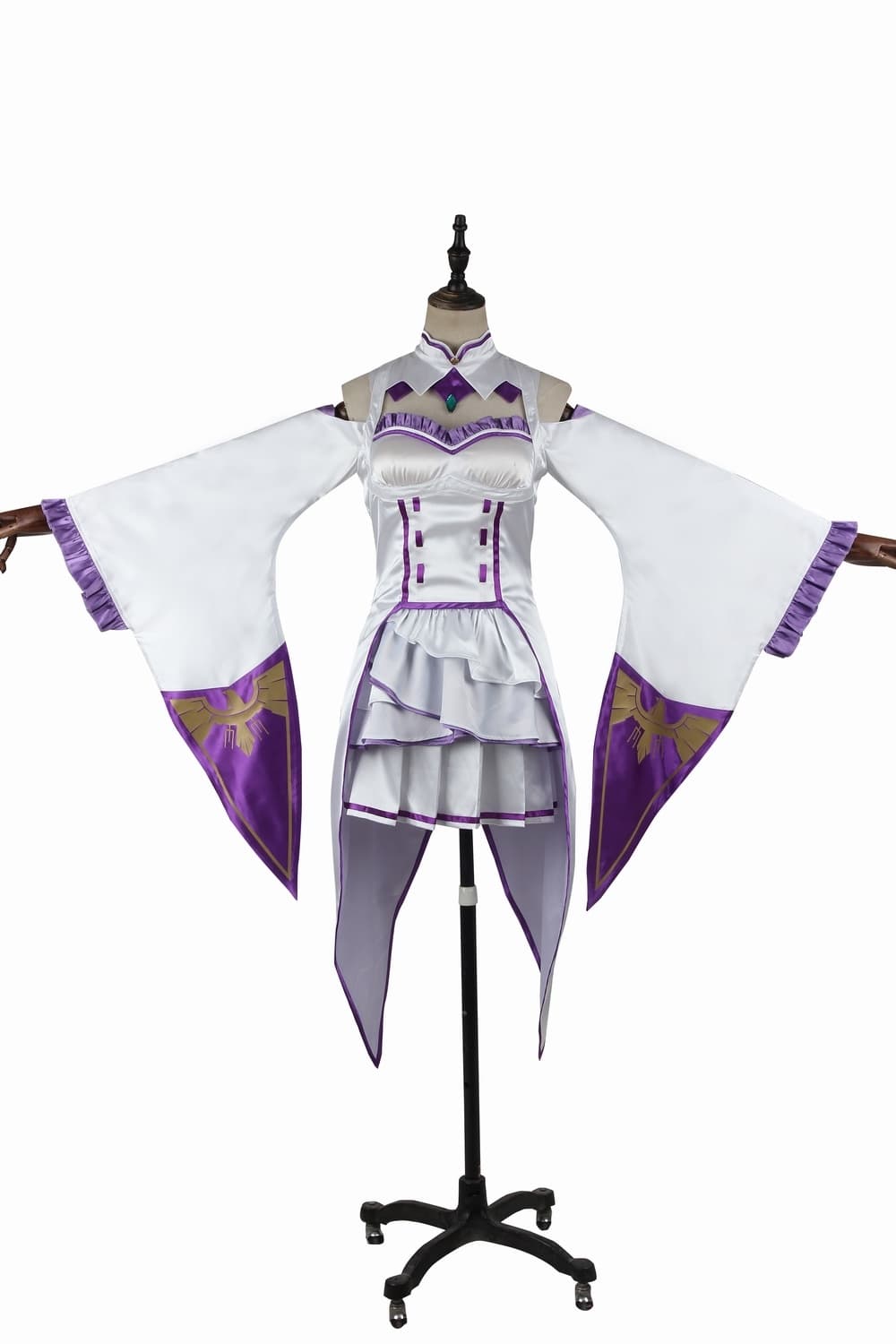Fantasia de Emilia Cosplay - Re:Zero Kara Hajimeru Isekai Seikatsu Vestido de Anime com Tiara para Festa de Halloween - Estrela Cosplay