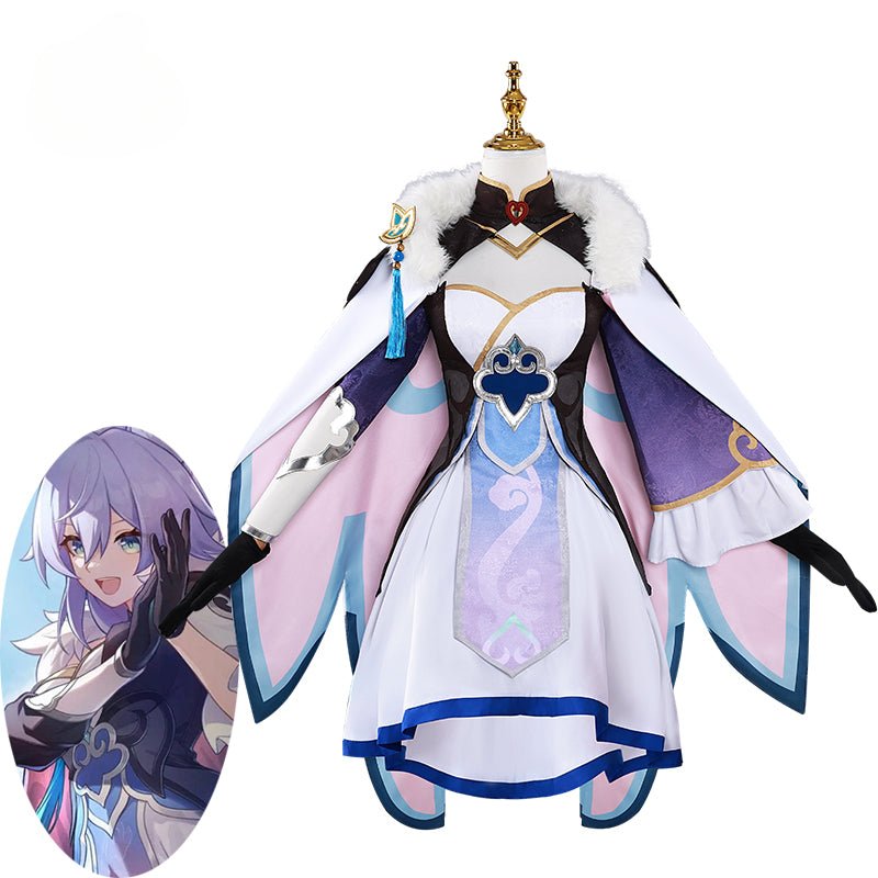 Fantasia Cosplay Honkai Star Rail Foxian Baiheng - Membro da High-Cloud Quintet - Vestido para Halloween e Festas - Estrela Cosplay