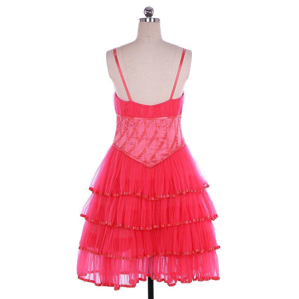 Vestido de Cosplay Glinda A Boa Feiticeira Rosa de Tule e Renda - Estrela Cosplay