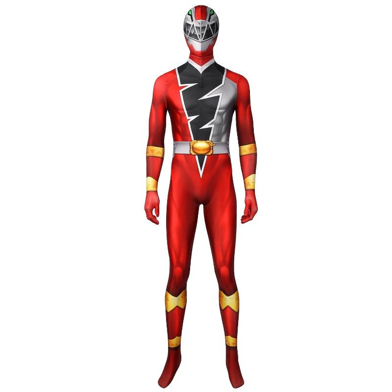 Fantasia de Cosplay Red Ranger KISHIRYU SENTAI RYUSOULGER - Traje de Spandex - Estrela Cosplay