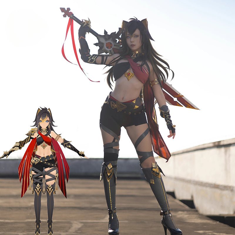 Fantasia Dehya Cosplay Genshin Impact - Fantasia Mulher Carnaval Halloween - Estrela Cosplay