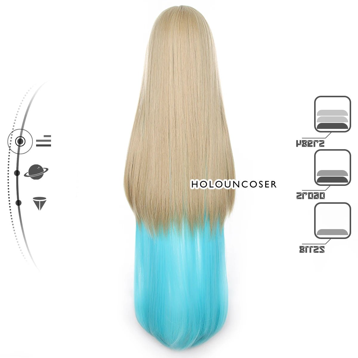 Peruca de Cosplay Serval Honkai Star Rail Rosa Rede Térmica Resistente Fibra Sintética Pente Grampo Ajustável Halloween - Estrela Cosplay