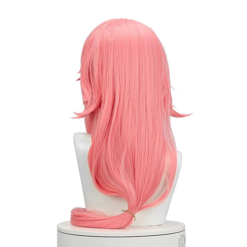 Peruca Genshin Impact Yae Guuji 80cm Rosa Lisa - Peruca Yae Miko Cabelo Sintético Resistente ao Calor - Estrela Cosplay
